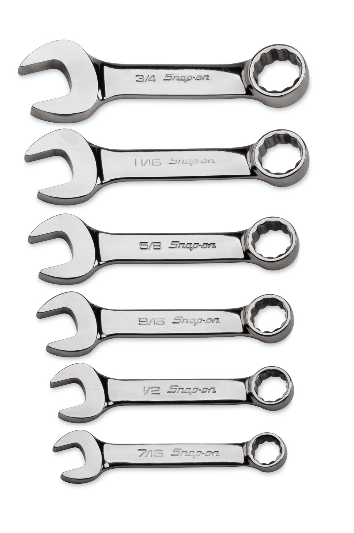 6 pc 12-Point SAE Flank Drive® Midget Combination Wrench Set (7/16-3/4 6 pc 12-Point SAE Flank Drive® Midget Combination Wrench Set (7/16-3/4